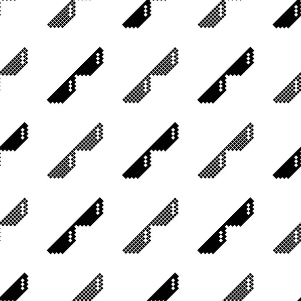 Zwarte pixel zonnebril naadloze patroon — Stockvector
