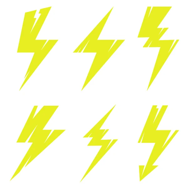 Thunder och bult belysning månghörnigt Flash logo set — Stockfoto