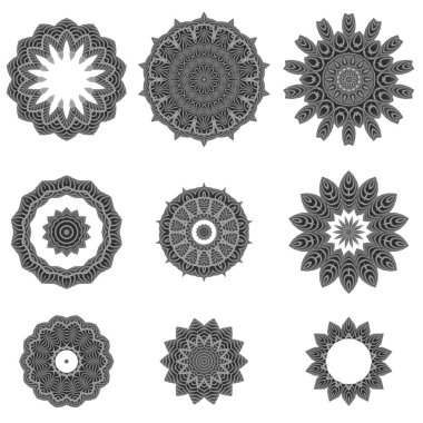 Süs Hattı Deseni. Yuvarlak Doku Oryantal Geometrik Süs