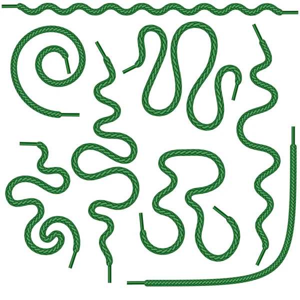 Lacet vert isolé sur fond blanc — Image vectorielle