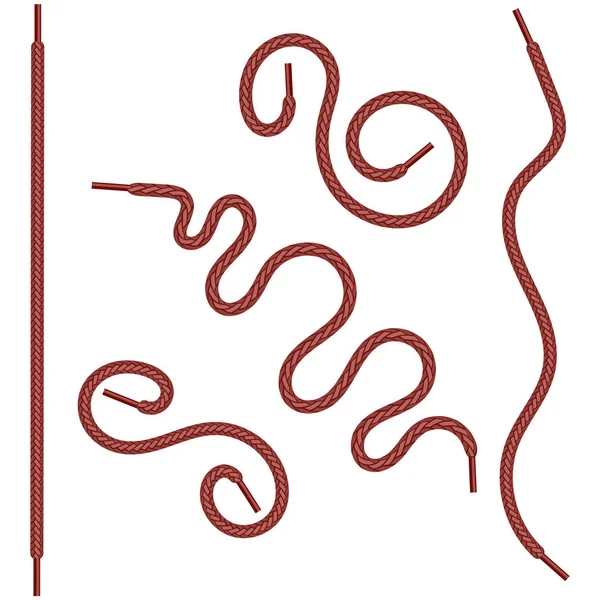 Ensemble de lacet rouge isolé sur fond blanc — Image vectorielle