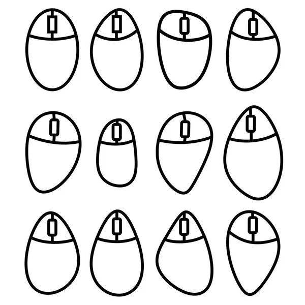 Diverso simbolo del mouse del computer isolato su sfondo bianco. Icona linea sottile semplice, cursore logo lineare, puntatore — Foto Stock