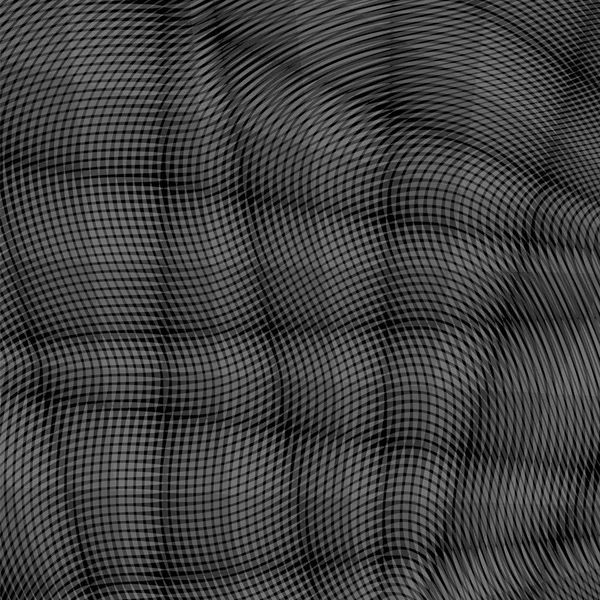 Grijs gestreept patroon. Golvende linten op donkere achtergrond. Bochtige lijnen textuur — Stockvector