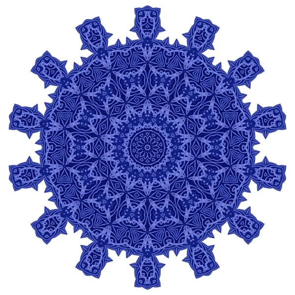 青い観賞用線パターンラウンドテクスチャ。オリエンタル幾何学的装飾 — ストックベクタ