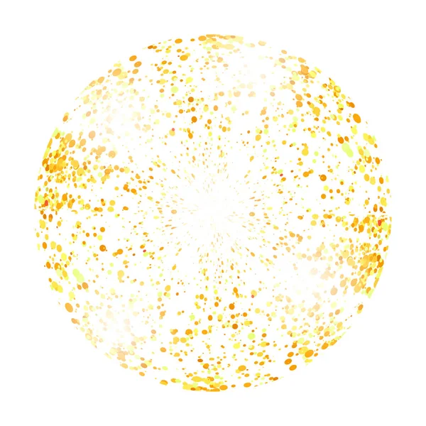 Gelbes Konfetti Kreis isoliert auf weißem Hintergrund — Stockvektor