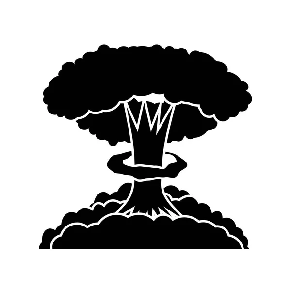 Éclatement nucléaire. Explosion de bombe à dessin animé. Puissance atomique radioactive. Symbole de la guerre. Grand nuage de champignons . — Image vectorielle