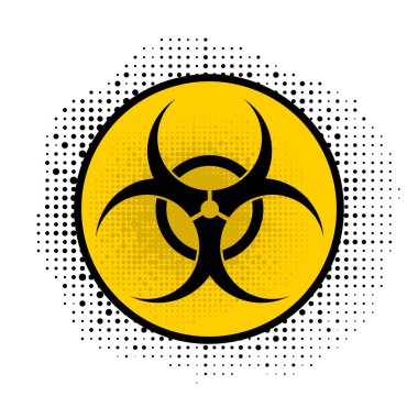 Beware Biohazard Sign Isolated on White Backgrouind. International Hazard Symbol. Warning Icon of Virus clipart