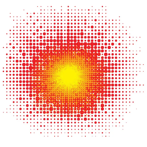 Półtony eksplodować błysk, Cartoon Explosion, kropkowana gwiazda burst. — Wektor stockowy