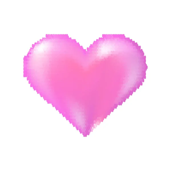 粉红半色调心脏离子在白色背景下分离 — 图库矢量图片
