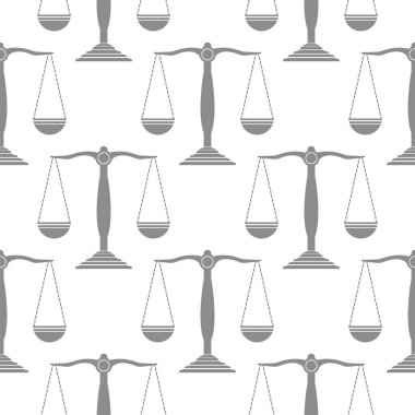 Gri Ağırlık Ölçeklendirir Simgesiz Desen Beyaz Arkaplanda İzole Edildi