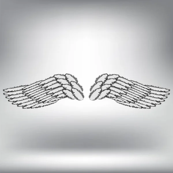 Angel nebo Phoenix Wings. Winged Logo Design. Část Orlího ptáka. Prvky návrhu znaku, znaku, značky. — Stockový vektor