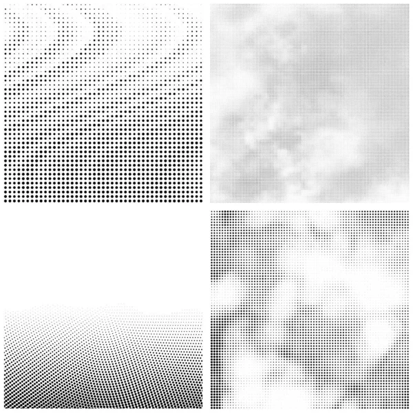 Motif de demi-teinte. Ensemble de points. Texture pointillée sur fond blanc. Modèle de superposition de Grunge. Conception linéaire de détresse. — Image vectorielle