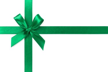 Beyaz arka plan üzerinde izole yay ile yeşil şerit.