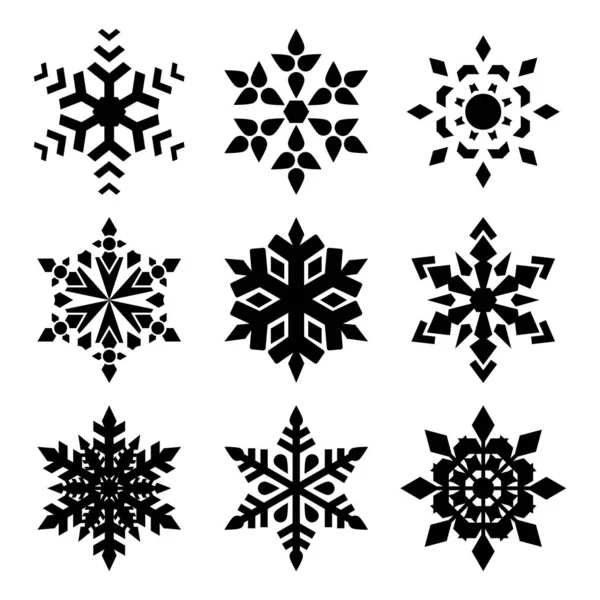 Sneeuwvlokken Icon Set Voor Ontwerp — Stockvector