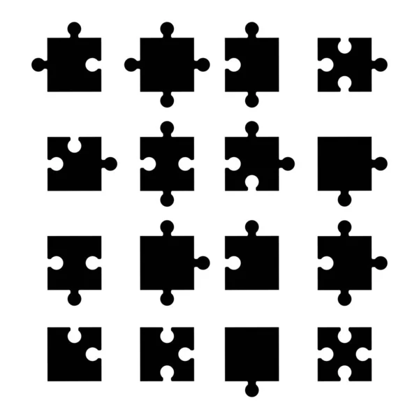 Set Icone Puzzle Tuo Design — Vettoriale Stock