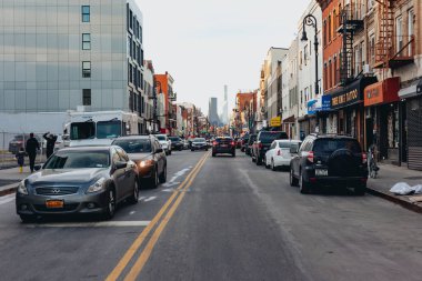 Williamsburg, Brooklyn New York, 20 Ocak 2018, ana cadde Williamsburg: Williamsburg, Brooklyn sahnede sokak