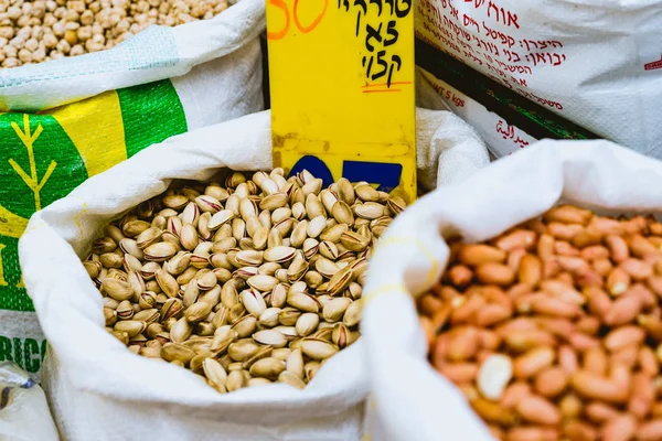 Bag of pistachios in a market in Israel