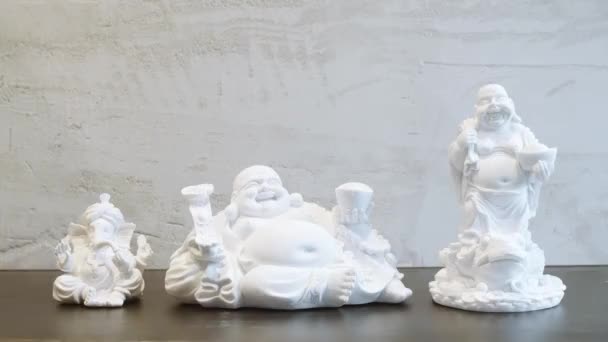 Smějící Buddha Buddha Hojnosti Bůh Hotei — Stock video