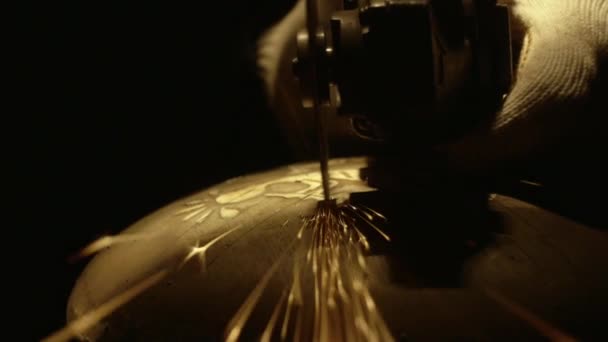 Kesme Metal Disk Görünümü Kapat — Stok video
