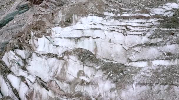 Svaneti'de volkanik buzul, havadan çekilmiş — Stok video