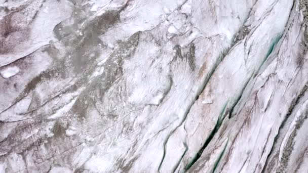 Glaciar Chalaadi na Geórgia, tiro de perto de um drone — Vídeo de Stock
