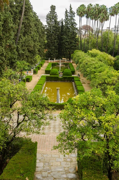 アルカサル庭園のプール — ストック写真