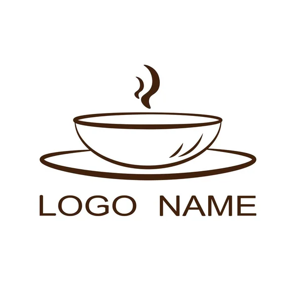 Assiette Avec Une Brume Brune Logo Icône Peut Être Utilisé — Image vectorielle