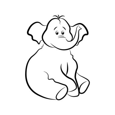 Fil siyah kontur vektör.