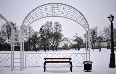 Kış manzarası. Dinlenecek yer.