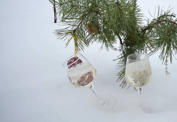 Två Glas Snön — Stockfoto