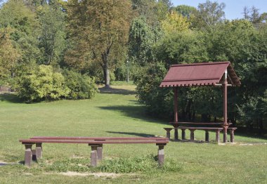 Manzara. Tatil. Parkta kamp.