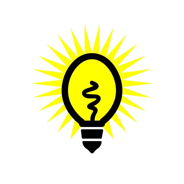 Simbolo Energia Idee Luce Sfondo Bianco Icona Segno — Vettoriale Stock