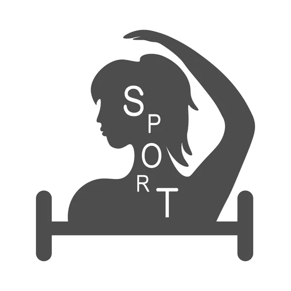 Logo Signe Symbole Silhouette Filles Couleur Grise Mot Sport Elle — Image vectorielle