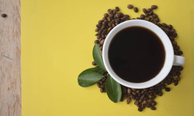 Kahve beyaz Kupası yakın çekim.