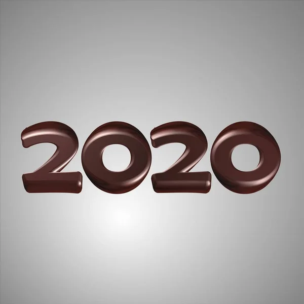 New Year 2020 greeting card. 2020 golden New Year sign on dark background. Illustration of happy new year 2020.