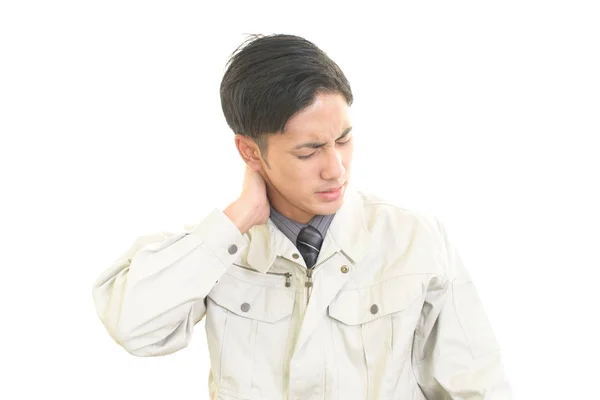 Tired Stressed Asian Worker — Stock Photo, Image