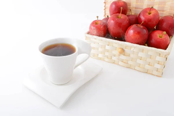 Färsk Frukt Med Kopp Kaffe — Stockfoto