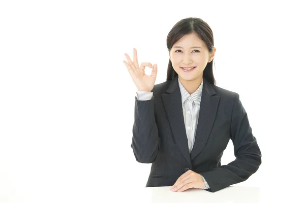 Geschäftsfrau Mit Handzeichen — Stockfoto