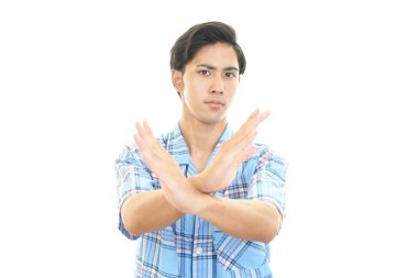 Yasaklayan jest gösteren adam