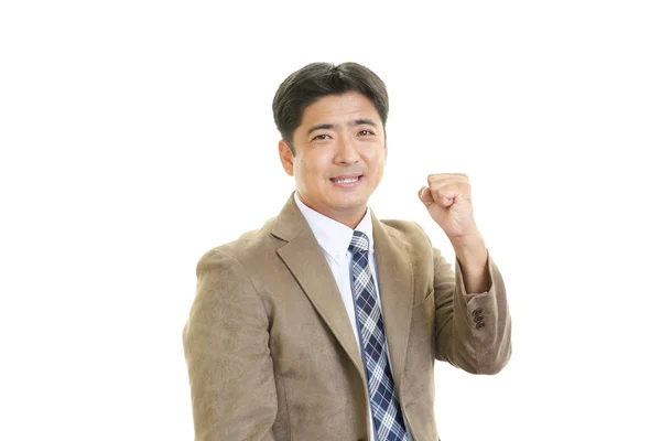 Male Office Worker Who Poses Happily — Stock Photo, Image