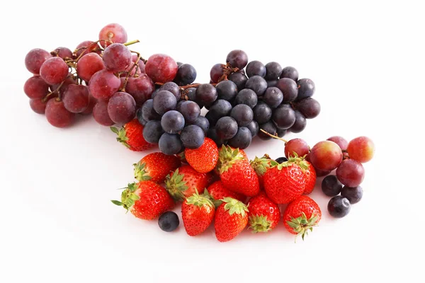 Deliciosas Frescas Frutas Sobre Fondo Blanco —  Fotos de Stock