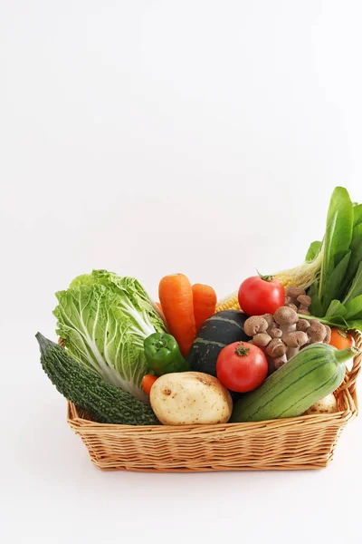 Légumes Frais Dans Panier — Photo