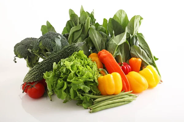 Fresh Variety Vegetables White Background — Stock Photo, Image