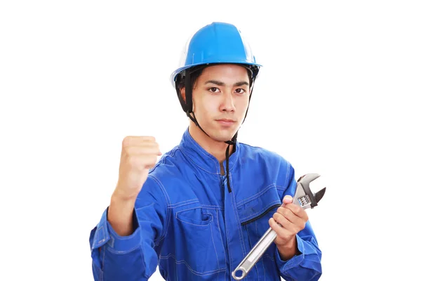 Asian Worker Enjoying Success — Stock Photo, Image