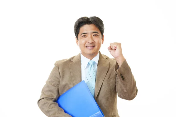 Asian Businessman Enjoying Success — Stock Photo, Image