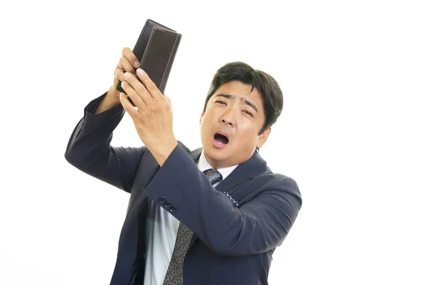 Disappointed Asian Man Wallet — Stock Photo, Image