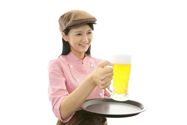 Smiling Young Waitress — Stock Photo, Image
