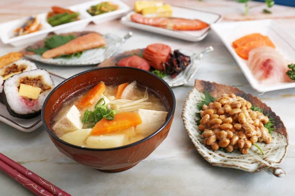 Νόστιμα Ιαπωνικά Παραδοσιακά Τρόφιμα — Φωτογραφία Αρχείου