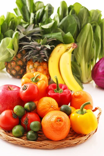 Frisches Und Gesundes Gemüse Und Obst — Stockfoto