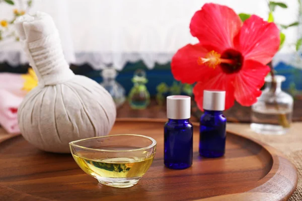 Herbal Compress Ball Essential Oils — Stock Photo, Image